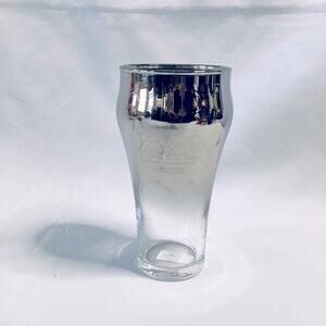 Coca-Cola Silver Mercury Glass With Glitter Logo